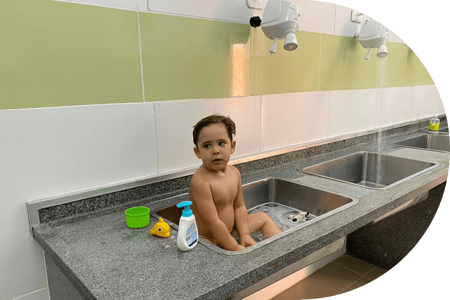 banho climatizado criança